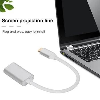 USB C към HDMI-съвместим Кабел Type-C HD-MI HD TV USB Адаптер 3.1 4K Конвертор за КОМПЮТЪР, Лаптоп MacBook Huawei, Xiaomi 0