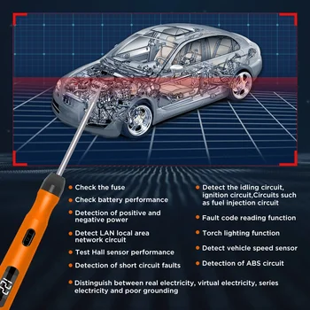 CMTOOL Многофункционален Автомобилен Тестер Дръжка P50 Цифров Дисплей на Уреда За Измерване на Положително Напрежение на Товара Тест на Веригата за Ремонт на Автомобили 3