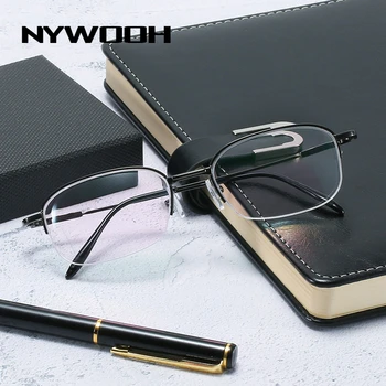 NYWOOH -1,0 1,5 2,0 3,0-4,0 Готови Очила за Късогледство Мъжки Бизнес Очила в Полурамке Студентски Очила за Късогледство 2