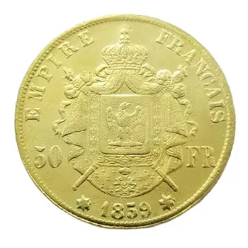 1859 Франция Възпоменателна Монета Наполеон III Сувенир, Събиране на Монети Декорация на Дома, Ръчно изработени Изделия за Подарък Настолен Украшение