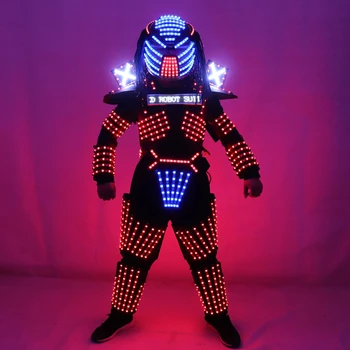 Led костюм Led Облекло Леки костюми led костюми роботи Светлинна костюм trajes de LED