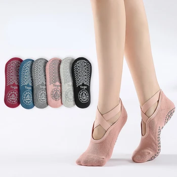 Дамски Чорапи за Йога, без Отпечатъци, без хлъзгане Бандажные Чорапи, Идеални за Балетни Танци, Латино Танци, Оборудване за Пилатес 0