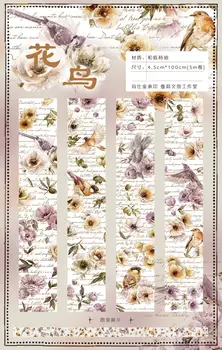 5 м Цветя и Птици Васи Лента Карта За Производство на Декоративни Стикери