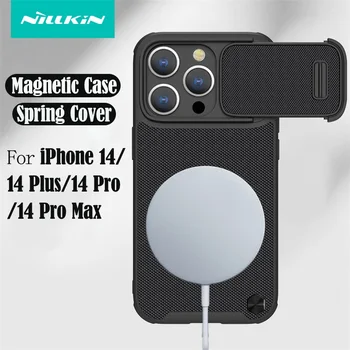 Магнитен калъф NILLKIN за iPhone 14 Pro Max Канава Калъф От нейлонового влакна с Плъзгаща камера Пружинен Калъф За iPhone 14 Pro/14 Plus 0