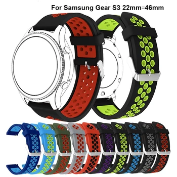 22 мм силикон каишка за часовник Huawei Watch GT GT2e спортни сменяеми Каишки За Ръчни часовници SamsungGalaxy Watch 46 мм gear s3 гривна