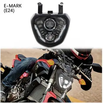 E-MARK E24 Led Преден фар на Мотоциклет С бял DRL За Yamaha MT 07 FZ 07 MT07 MT-07 FZ-07 2014 2015 2016 2017 Налобный фенер