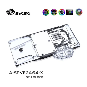 Воден блок Bykski се Използва за Sapphire Nitro + Radeon RX Vega 64 8GB HBM2 (11275-03-40G) с Пълно покриване на GPU Меден блок на Радиатора RGB 2