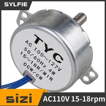 Синхронни двигатели с диаметър 7 мм AC100 ~ 127 В 15-18 об/мин 5060 Hz CWCCW 4 W TYC-50