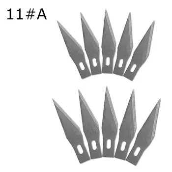 10 Бр. в една партида 11 # Острието на ножа за дърворезба Подмяна на Остриета Скулптура Нож Скалпел Гравиране Занаят Статуи нож