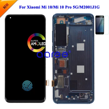 AMOLED LCD дисплей Оригинален За Xiaomi Mi 10 LCD дисплей За Xiaomi Mi 10 Pro 5G LCD дисплей LCD екран е чувствителен на Допир Дигитайзер в Събирането на
