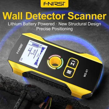 Стенен Скенер метал детектор FNIRSI WD-01 с Нов Отвор за Позициониране за Кабели Кабел за променлив ток зарежда Метални и Дървени Родословни Намерите