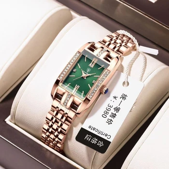 Poedagar - Дамски часовници е от неръждаема стомана, нестандартен 2022 г., разкошен диамант циферблат, Прости дамски часовници, водоустойчиви, Relogio