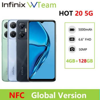 Глобалната версия на infinix Hot 20 5G NFC Смартфон Dimensity 810 6nm 5G Процесор 6,6 