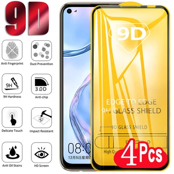4шт 9D Закалено Стъкло За Huawei Honor 10 20 30 Lite V10 V20 V30 30S 30i 8A 8X 9A 9X Pro Защитно Фолио За Дисплея Защитно Стъкло Филм
