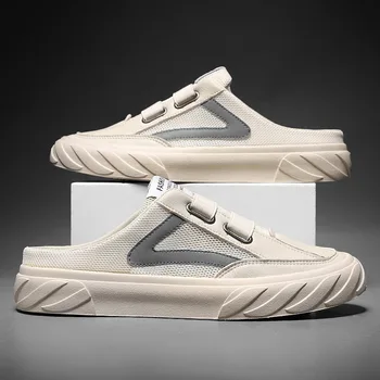 2022 Нови Модни Мрежести Обувки Мъжки Тенденция Сандали и чехли Baotou Обувки са Издълбани Дишащи мъжки обувки
