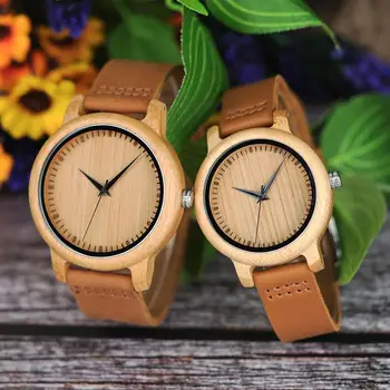 BOBO BIRD Мъжки Wooden Quartz Watches за мъже Fashion Leather Strap Timepiece часовници за мъже Gift Box for Male Dropshipping 0