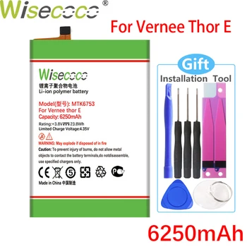 WISECOCO 6250 ма MTK6753 Батерия За Мобилен телефон Vernee Thor E В наличност НОВО Високо Качество + Код за Проследяване