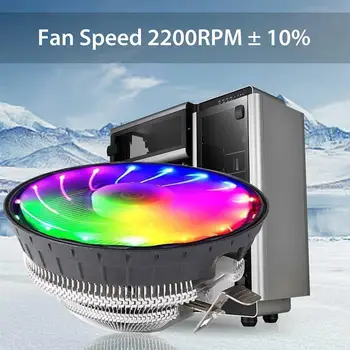 Cpu Охладител Охладител Охлаждане 3PIN САМ Компютърен Вентилатор RGB LED За Intel LGA 1156 1155 1150 1151 775, AMD AM3 AM2 + FM2 FM1 0
