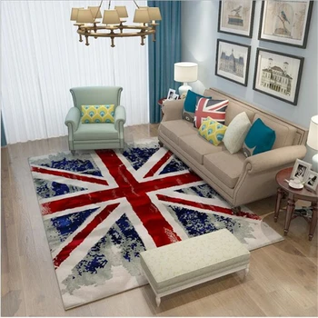 Bubble Kiss Килим за Хола Европейски Стил Флаг на Великобритания и САЩ Дизайн Килим Домашен Нощни Подложка за Спални Нескользящий Мат 1