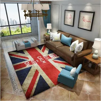 Bubble Kiss Килим за Хола Европейски Стил Флаг на Великобритания и САЩ Дизайн Килим Домашен Нощни Подложка за Спални Нескользящий Мат 3