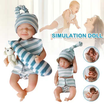 6 Инча(Ове) На Кукли Реборн Мини Реборн Кукла На Новороденото Цялото Тяло Силиконови Спящи Детски Кукли, Детски Анти-Стрес Подарък