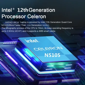 16 Инча Лаптоп IPS Екран Intel N5105 Нетбук Бизнес Офис 12 GB Оперативна Памет, 1024 GB SSD PC Геймър Windows 10 геймърски Лаптоп Преносим 4