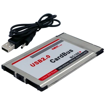 PCMCIA към USB 2.0 CardBus Двойна 2 Порта 480 М Адаптер за Карта за Преносим КОМПЮТЪР на Компютър 0