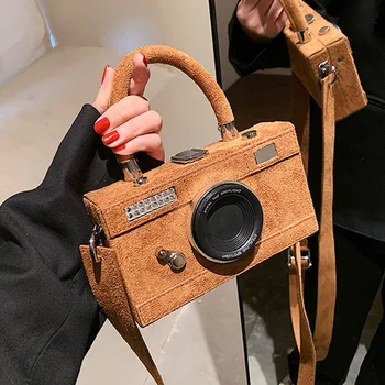 Реколта Чанта През Рамо От Изкуствена Кожа във Формата на Фотоапарат, Чанта През Рамо За Жени, 2022, Дамски Дизайнерски Малка Чанта, Дамска Чанта-Прочистете