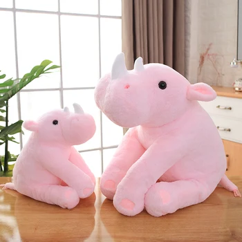 40/60 см Сладка крава плюшен играчка носорог животно, кукла, детски удобна играчка за спане подарък за рожден ден