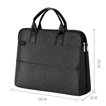 Преносима чанта за документи с цип A4 портфейл многослоен голям капацитет 13-инчовата чанта платно материали за срещи пакет 4