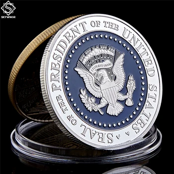 Монета 45-ти президент на САЩ Доналд Тръмп Белия дом на САЩ Статуята на Свободата Сребърна Копие Колекция от монети 1
