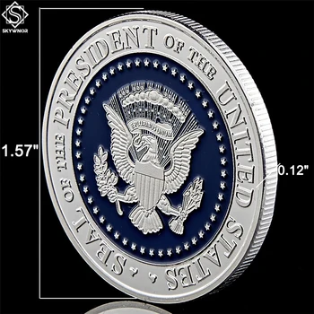 Монета 45-ти президент на САЩ Доналд Тръмп Белия дом на САЩ Статуята на Свободата Сребърна Копие Колекция от монети 3