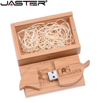 JASTER Wood Leaves Pen Drive 128 GB Творчески Сватбен Подарък USB Flash Памет 64 GB Безплатен потребителски логото на Memory stick duo 16 GB Кленов Карта 4