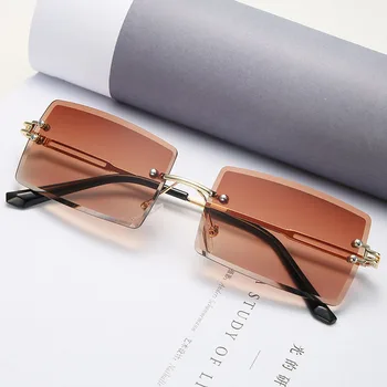 Нови Модни Квадратни Слънчеви Очила Дамски Маркови Дизайнерски Реколта Правоъгълни Слънчеви Очила Дамски Градиентные Прозрачни Лещи Oculos De Sol