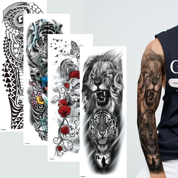 10 Водоустойчив Дизайн Временна Татуировка Стикер Пълна Ръка Голям Е Размерът На Ръка Татуировка На Flash Фалшиви Татуировки Ръкав За Мъже, Жени Момиче 0