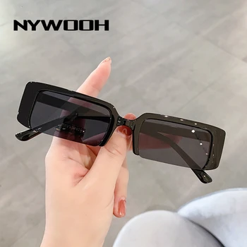 NYWOOH Малки Правоъгълни Слънчеви Очила Мъжки Дамски Модни Полукадровые Vintage Слънчеви Очила Мъжки Маркови Дизайнерски Очила В Стил Y2K