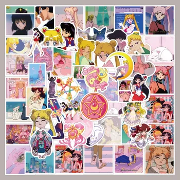 60 Бр Стикери Sailor Moon Карикатура Графити Хладилник Багажно Пространство Ръчно Палатка Етикети Декоративни Аниме Етикети