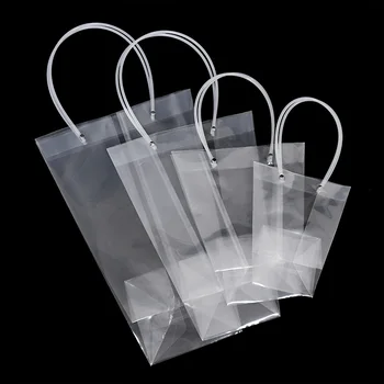 Преносима Цвете Скоростна PVC Прозрачна Чанта Сгъваема Роза Цветен Букет за Сватбен Подарък Опаковка Чанта Екологично Чисти Пътни Чанти За Съхранение 5