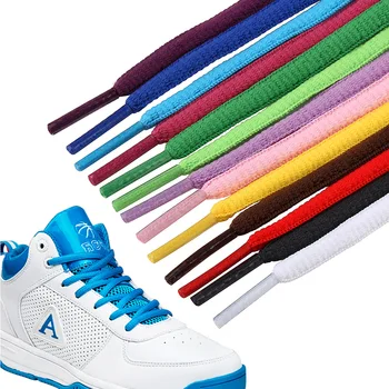 Мъжки и дамски спортни обувки Цветни плоски полукръгли обувките са подходящи за всеки обувки Кръгли шнурове 26 цвята 1 чифт 0