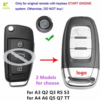 KEYECU Подмяна Обновен Бесключевой Умно Дистанционно Ключ във формата на Миди Калъф 3 Бутона за Audi A3 A4 A6 A8 Q2 Q3 Q5 Q7 R3 RS3 RS5 TT