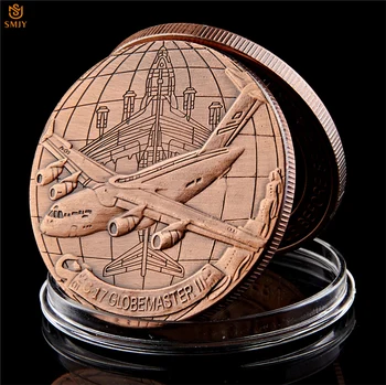 Военновъздушните сили на САЩ 1 Стратегически Тактически Транспортен Самолет Военен Изтребител C-17 Globemaster Реплика на Бронзова монета на залога Предизвикателство Монета за Спомен Подарък