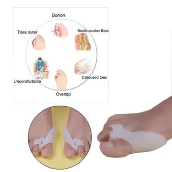 2 ЕЛЕМЕНТА Силиконови Бурсит на Палеца на Стъпалото Коректор Ортопедични Изправяне на Сепаратор за Облекчаване на Болката 4