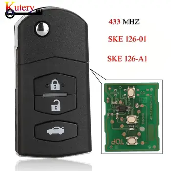 jingyuqin 5 бр./лот Дистанционно автомобилен ключ за MAZDA 2 M2 3 5 M3 M5 6 M6 8 M8 SKE126-01 433 Mhz, 3 бутона, без чип/с чип 4D63 0
