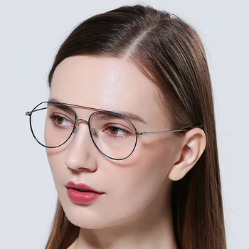 Очила FENCHI в рамките дизайнерски очила за късогледство реколта авиаторские оптични метални прозрачни очила унисекс