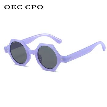 OEC CPO Модни Полигональные Слънчеви Очила Дамски Реколта Пънк Кръгли Слънчеви Очила Дамски UV400 Нюанси Многоцветни Ретро Очила De Sol 2