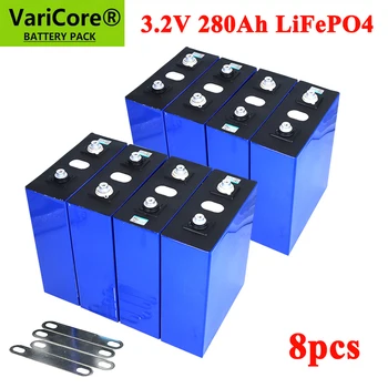 8 бр. акумулаторна батерия VariCore 3.2 В 280AH LiFePO4 12 В 24 В 280000 ма за E-scooter RV Система за съхранение на слънчева енергия Пътни Батерии