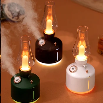 2022 Ретро Лампа на Свещи Овлажнител на Въздуха Безжичен Ароматни Дифузор Акумулаторна Етерично Масло 7 Цвята Студената Мъгла за Дома