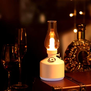 2022 Ретро Лампа на Свещи Овлажнител на Въздуха Безжичен Ароматни Дифузор Акумулаторна Етерично Масло 7 Цвята Студената Мъгла за Дома 2