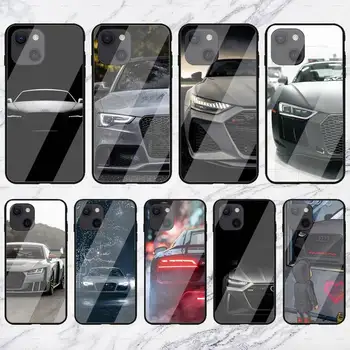 RUICHI Luxury-Audis-RS-Калъф за телефона в спортен автомобил за iPhone13 12 Mini 11 Pro XS Max X XR 7 8 Plus със стъклена обвивка 0