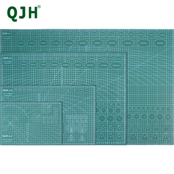 QJH A1/A2/A3/A4 PVC Самовосстанавливающийся Подложка За Рязане на Двустранен Зелена Подложка За Рязане С метрична Печатна Мрежа Кожена Подложка За Рязане 0